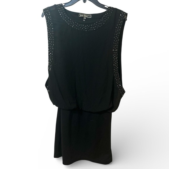 Love Stitch Dresses & Skirts - Love Stitch Black Beaded Blouson Dress Size M Like New Boho Cocktail